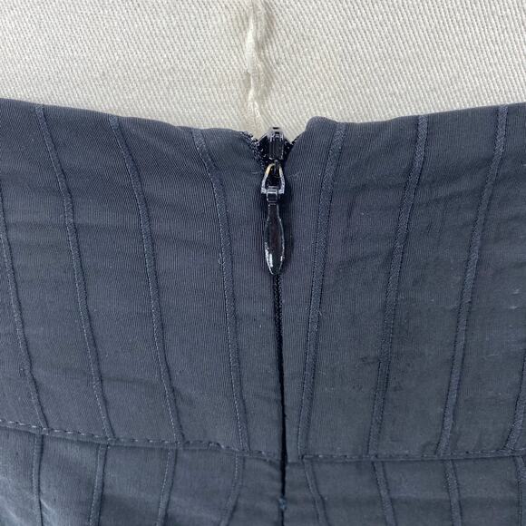 Maya Negri Wide Leg Cropped Pants Textured Pinstripe Side Split Pockets Black 0 - Picture 10 of 12